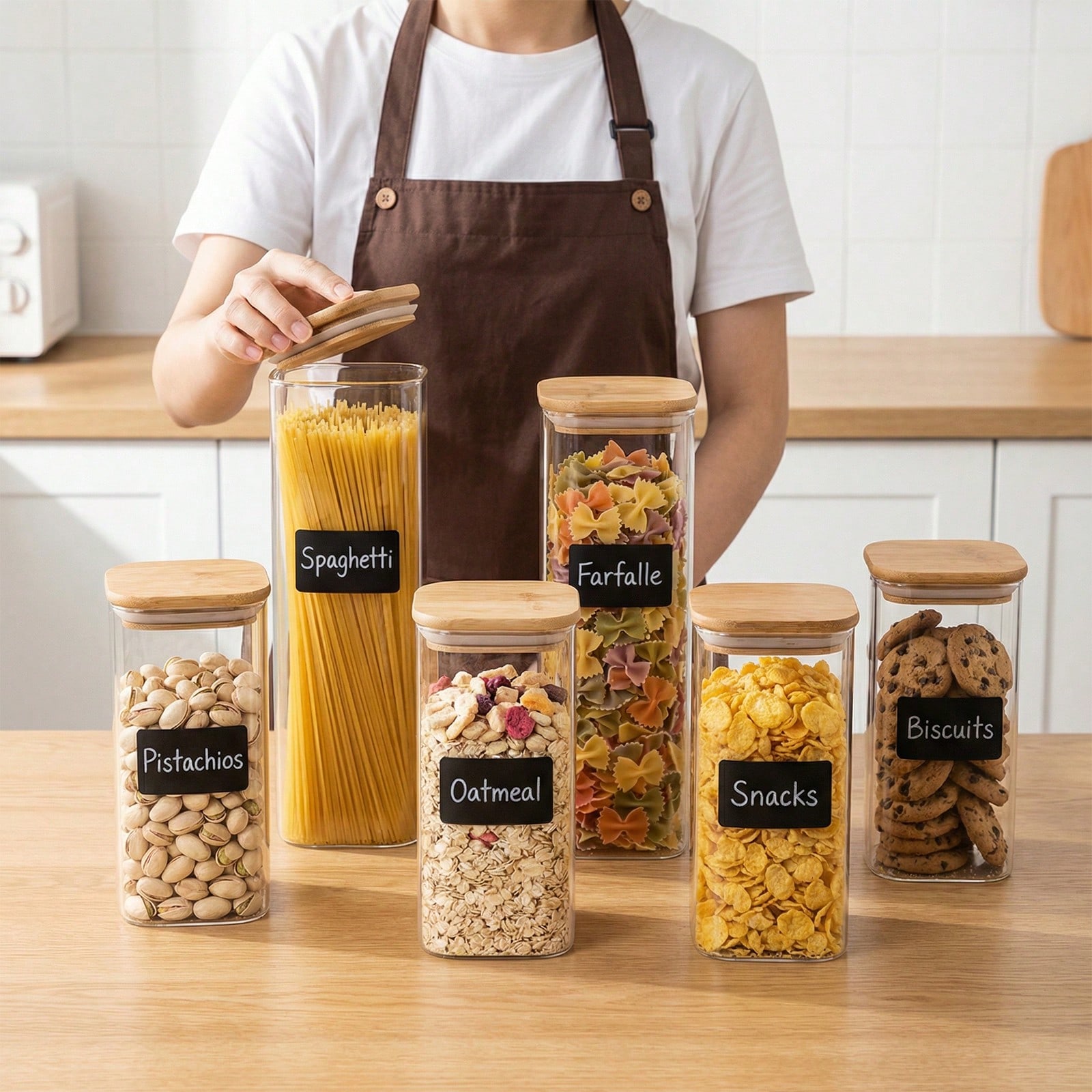 Kitchen Baking Containers - 6/12 contenitori in vetro per alimenti
