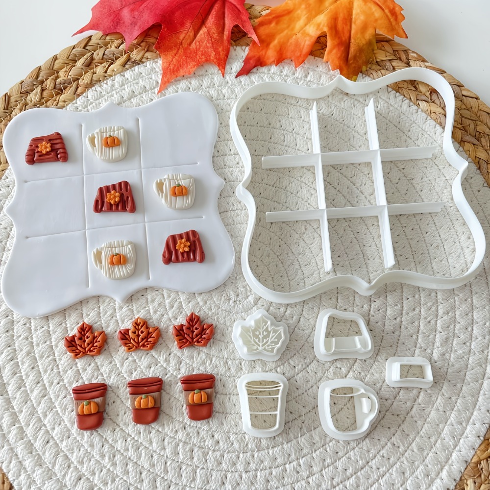 Cookie Cutter Set - Set di 7 Tagliabiscotti Autunnali Tic-Tac-Toe,