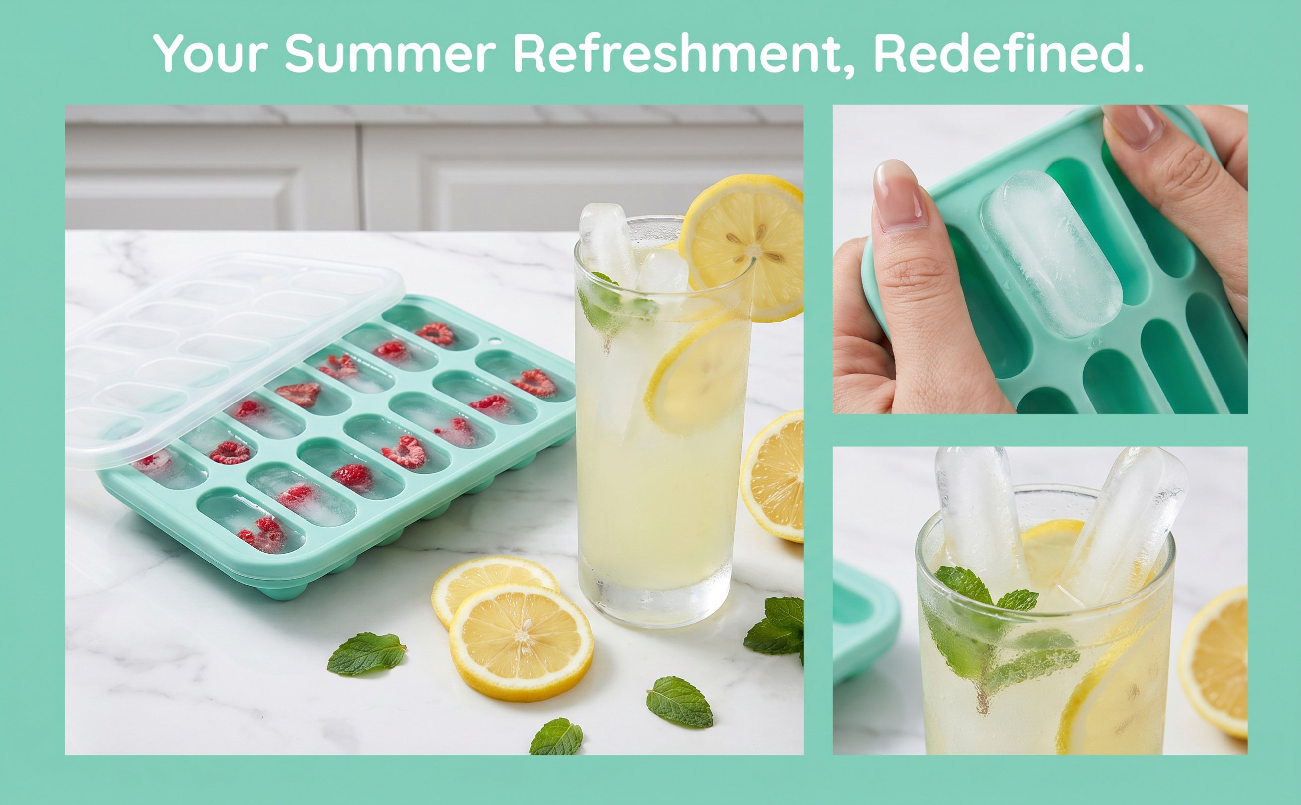 Kitchen Essentials Baking Tray - Stampo in silicone per cubetti di