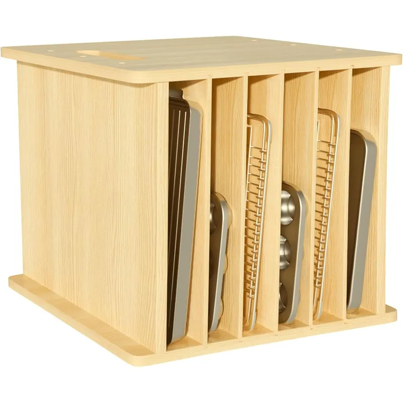 Divisori in legno a 7 livelli  - Kitchen Cabinet Baking Sheet Organizer recensione e prezzo