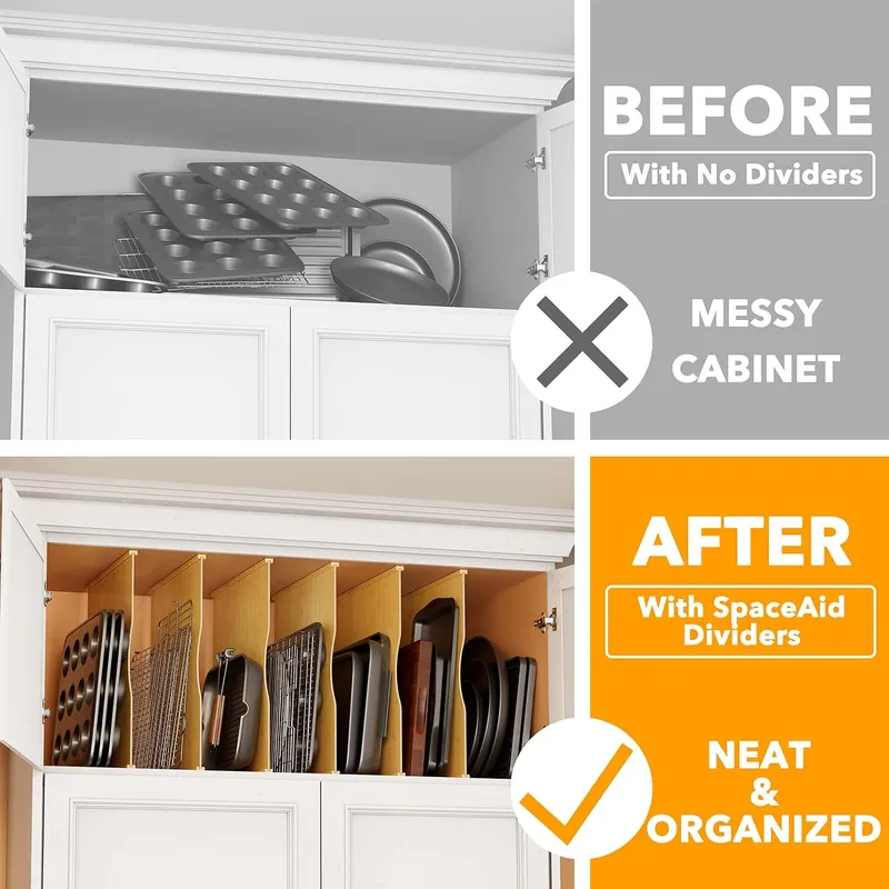 Set da 6 divisori per vassoi d - Kitchen Cabinet Baking Sheet Organizer recensione e prezzo