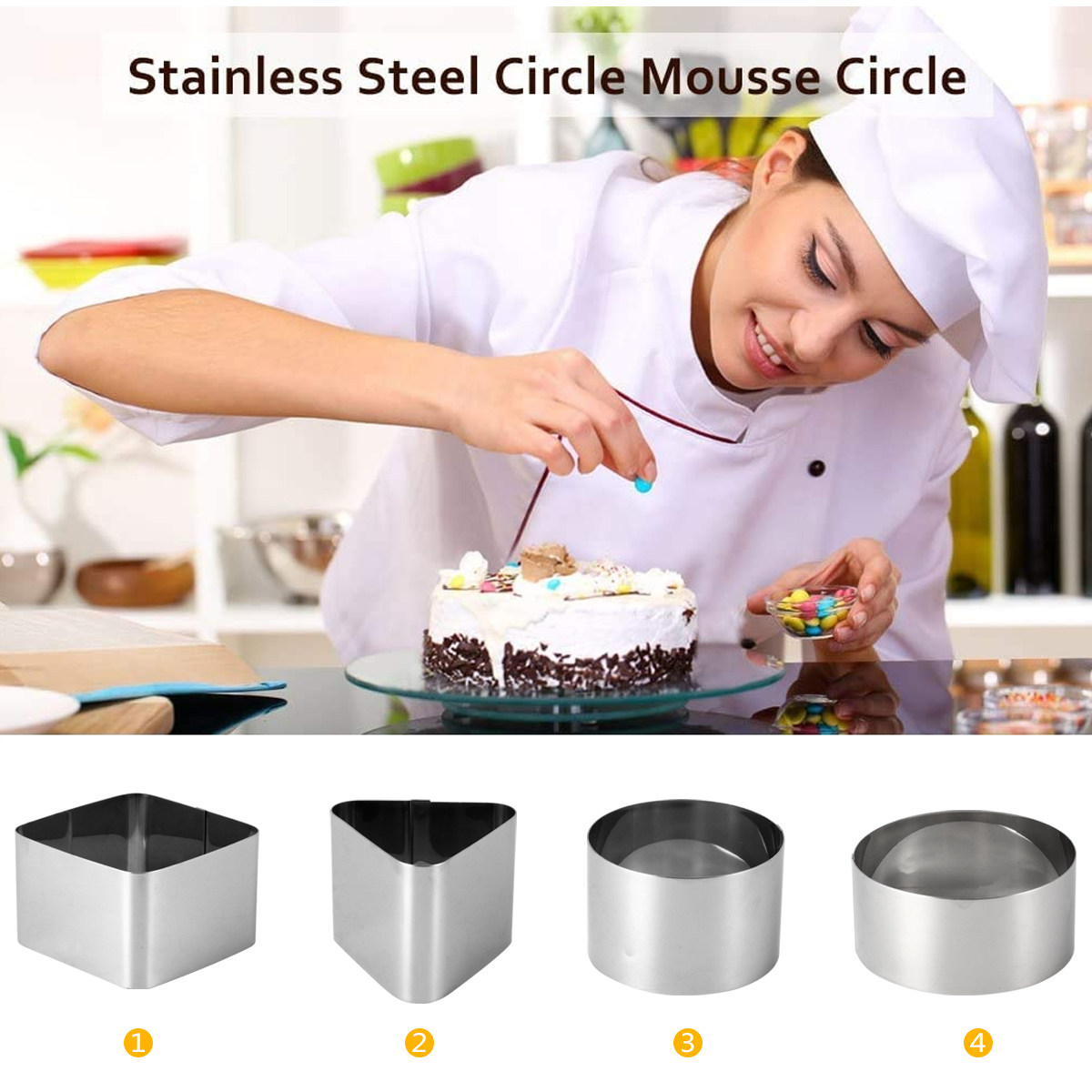 4 stampi ad anello in acciaio  - Kitchen Baking Cake recensione e prezzo