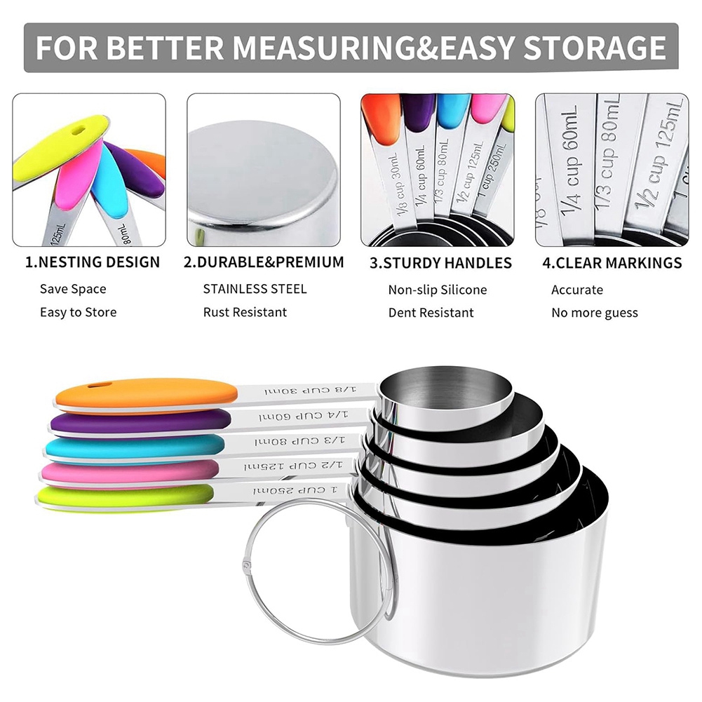 A25F-Set di tazze e cucchiai d - Kitchen Baking Utensil Set recensione e prezzo